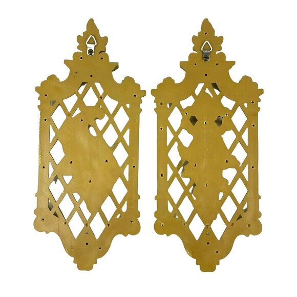 Vintage Dart Syroco 1971 Gold Plastic Wall Plaques Set Of 4 Floral Fruit 14x6 - Picture 3 of 7